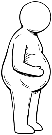 Person with bloating